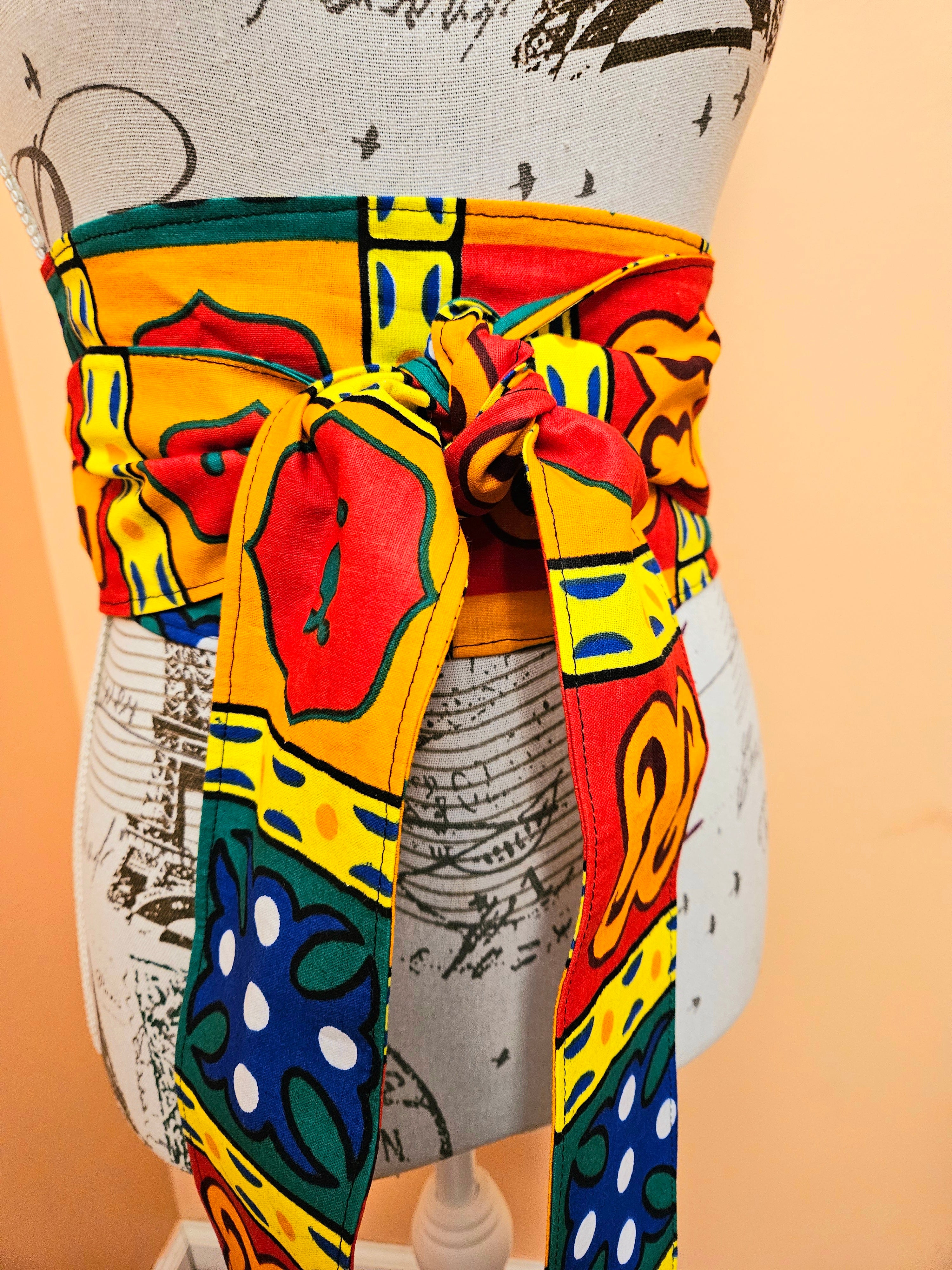 Ankara Obi Belt, Design – Live Laugh Bejeweled1