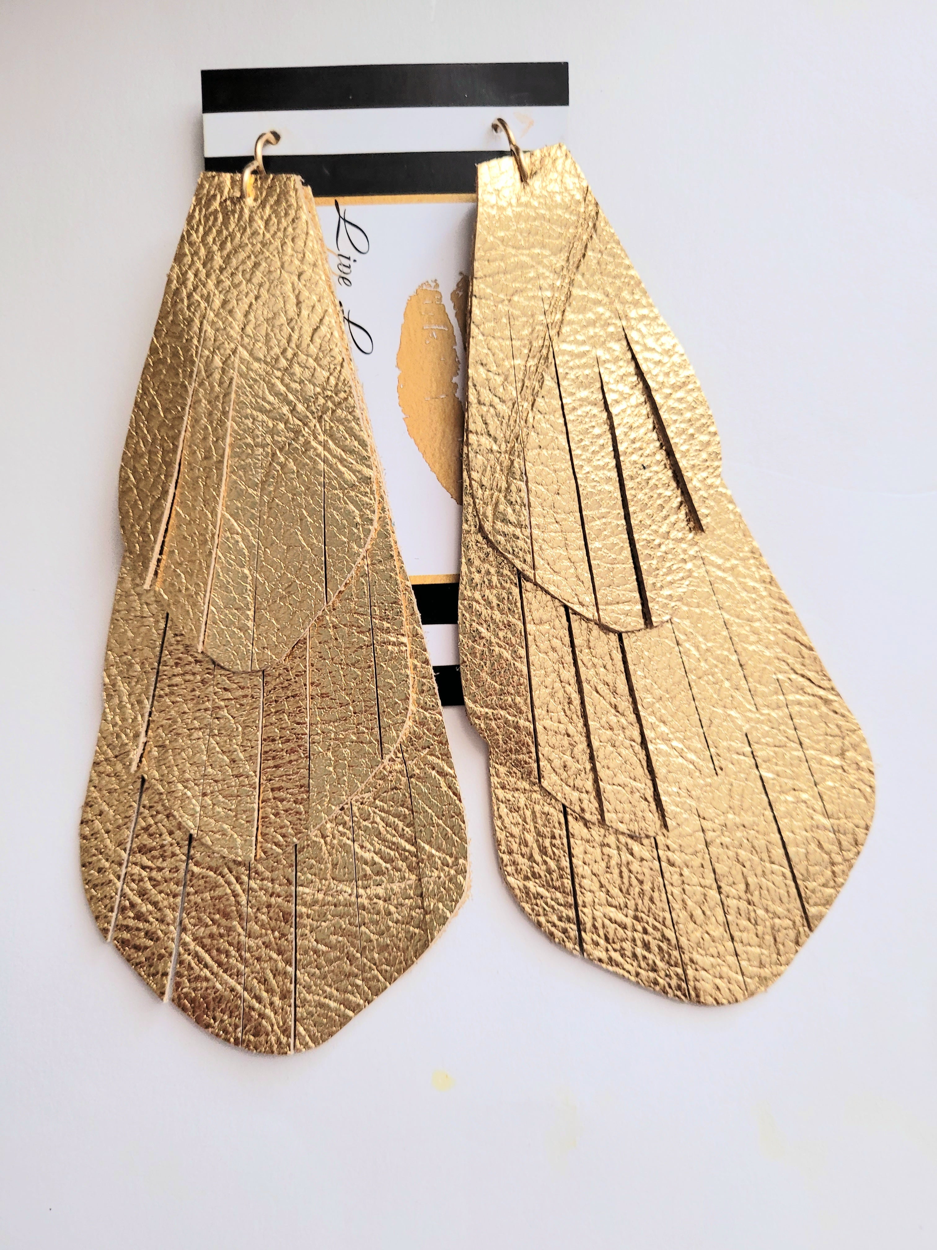 Xena II, Multilayered Metallic Gold Feathers