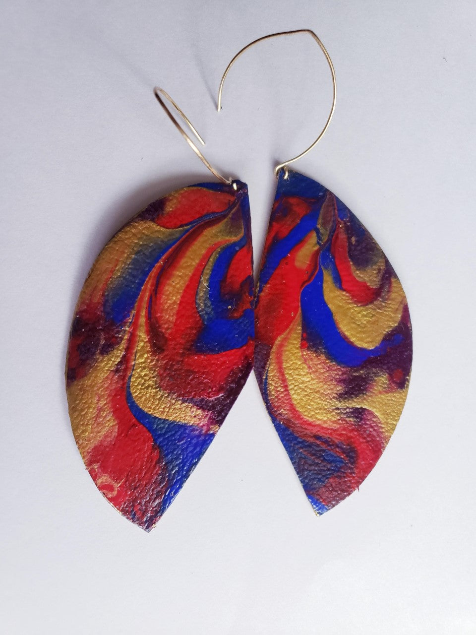 Multi-Color Custom Painted Geometric Earrings