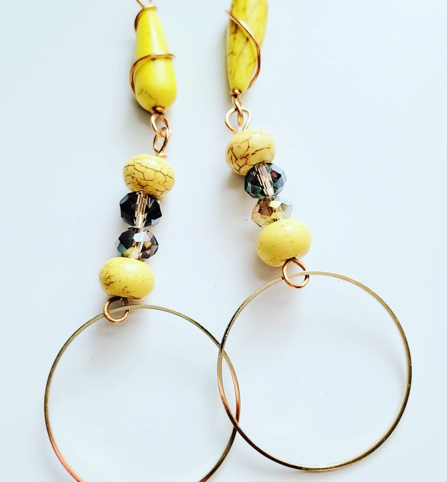 'Sunshine' yellow gemstone and crystal dangles
